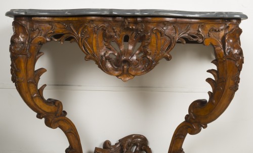 Console d'époque Louis XV en bois naturel - Galerie Gilles Linossier