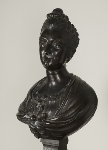 XVIIIe siècle - Louis XV et Marie Leszczynska, bustes en bronze