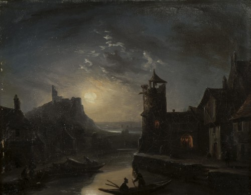 Fishermen by night - Louis-Claude Malbranche 1790-1838) - Paintings & Drawings Style 