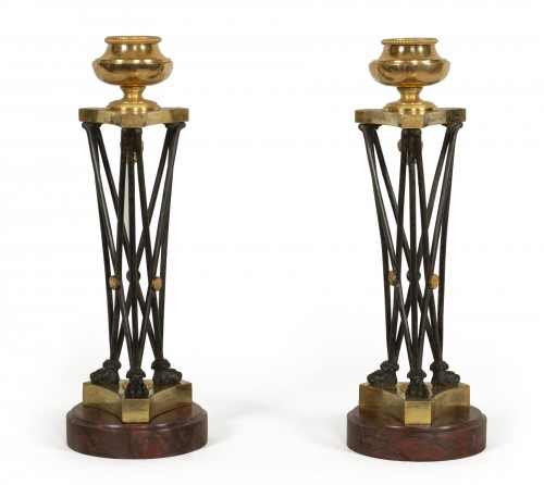 Pair of Directoire &quot;en athénienne&quot; candlesticks