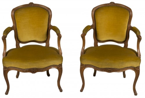 Paire de fauteuils d'époque Louis XV