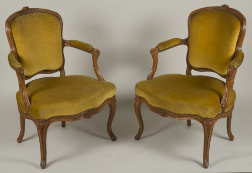 Paire de fauteuils d'époque Louis XV - Sièges Style Louis XV