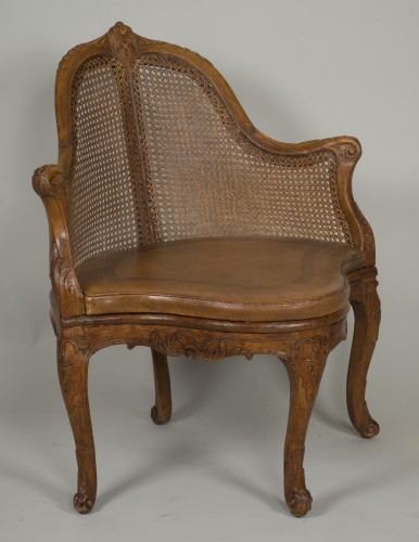 Fauteuil de bureau d'époque Louis XV attribué à E. Meunier - Sièges Style Louis XV