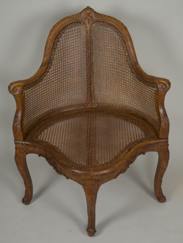 Antiquités - Fauteuil de bureau d'époque Louis XV attribué à E. Meunier