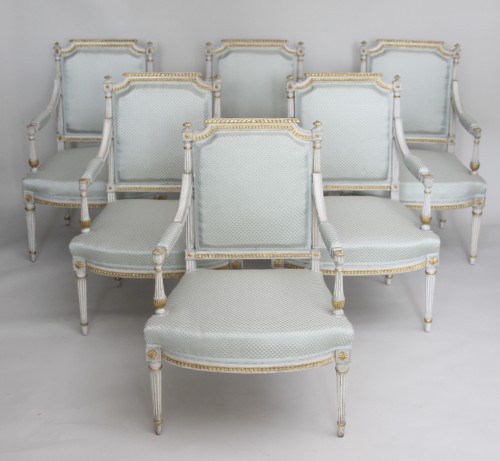 Antiquités - Louis XVI Gilt and Lacquered Wood Grand Salon 