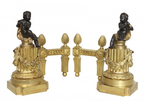 Pair of Louis XVI andirons