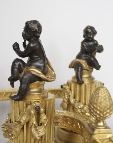 Antiquités - Pair of Louis XVI andirons