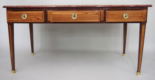 Bureau plat d'époque Louis XVI estampillé Stumpff - Galerie Gilles Linossier