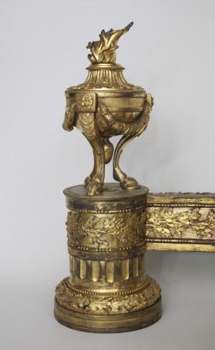 Louis XVI - Pair of Louis XVI andirons