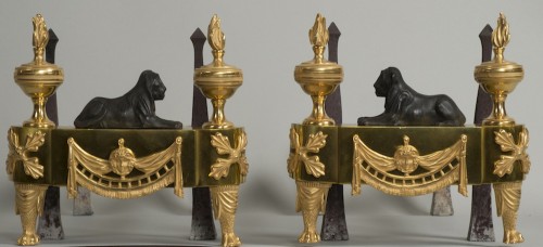 Pair of French Empire andirons - Decorative Objects Style Empire