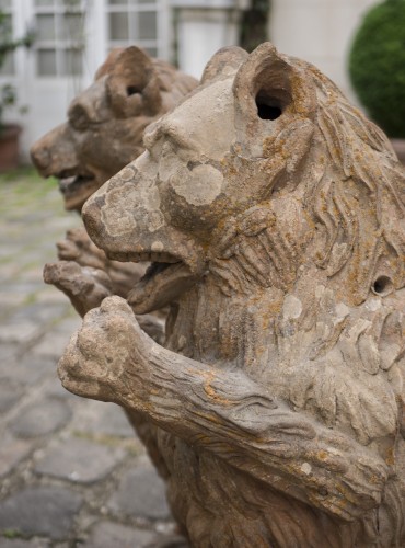 Pair of terra cotta great bears from 19th century - 