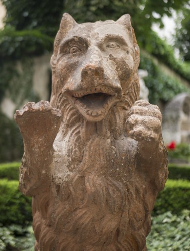 Pair of terra cotta great bears from 19th century - 