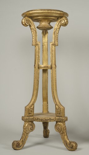  - Pair of giltwood and stucco stands