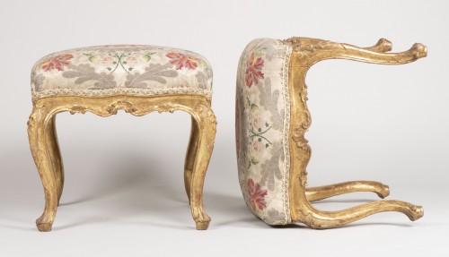 Antiquités - Pair Of Venetian Stools From The 18th Century