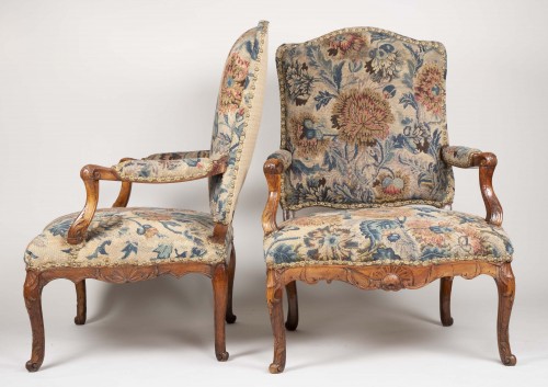 Sièges Fauteuil & Bergère - Paire de fauteuils d'époque Régence