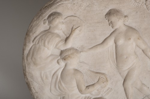 17th century marble relief a bacchanalian scene - 