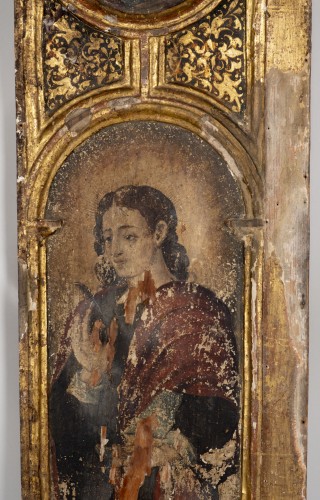 Art sacré, objets religieux  - Paire de panneaux d'un triptyque, travail florentin du XVe