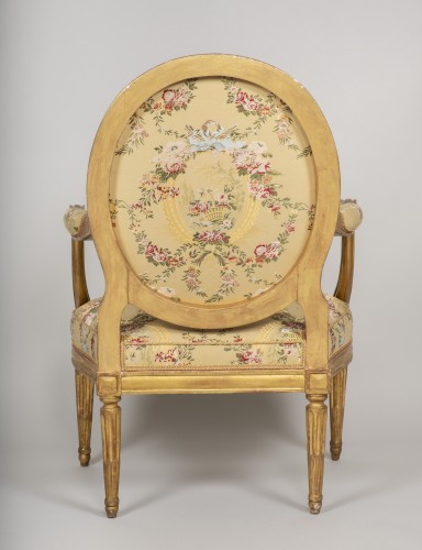 Louis XVI - Pair of Louis XVI  armchairs by Georges Jacob