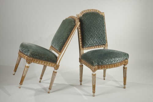 19th century - 12 Louis XVI style chairs 