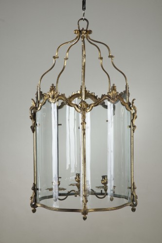 Pair Of Gilt Bronze Lanterns - Lighting Style Louis XV