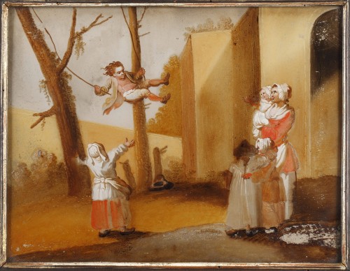 Tableaux et dessins Dessin, Aquarelle & Pastel - La fessée et La balançoire - Ecole du XVIIIe siècle