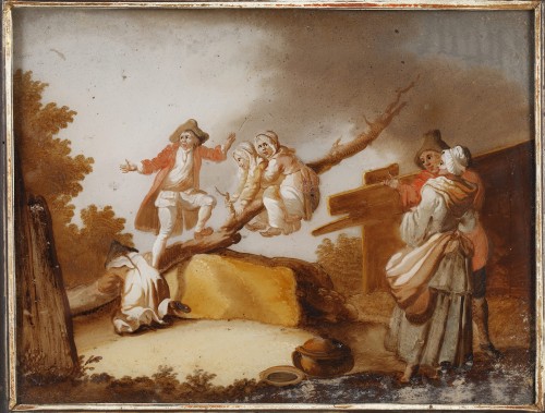 Antiquités - La fessée et La balançoire - Ecole du XVIIIe siècle