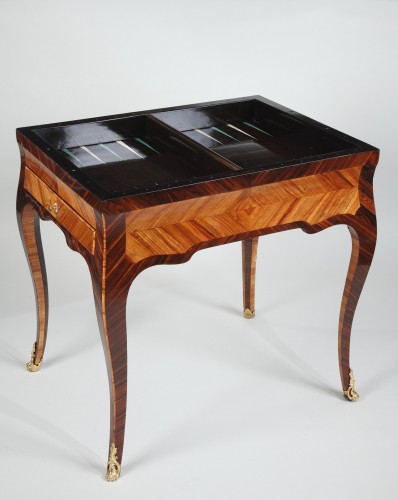 Table tric trac d'époque Louis XV - Galerie Gilles Linossier