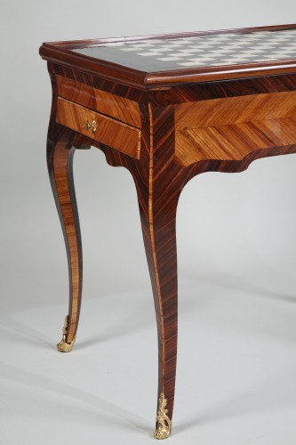 XVIIIe siècle - Table tric trac d'époque Louis XV