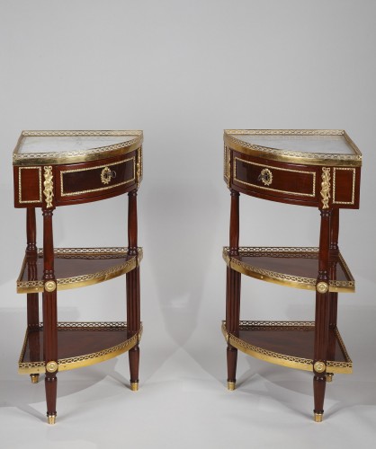 Pair of Cabinets Corners, stamp MAGNIEN - Furniture Style Louis XVI