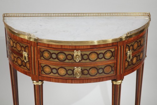 Console demi lune estampillée I.G.SCHLICHTIG - Mobilier Style Louis XVI