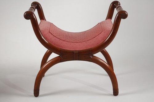 Seating  - Pair of mahogany curules stamped P.MARCION