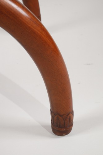 Pair of mahogany curules stamped P.MARCION - 