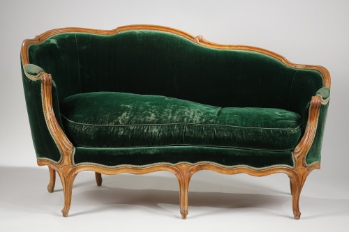 Canapé corbeille en veilleuse d&#039;époque Louis XV estampillé N.HEURTAUT - Seating Style Louis XV