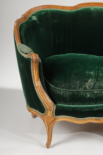 Canapé corbeille en veilleuse d'époque Louis XV estampillé N.HEURTAUT - Galerie Gilles Linossier