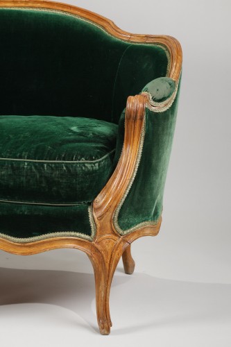 18th century - Canapé corbeille en veilleuse d&#039;époque Louis XV estampillé N.HEURTAUT