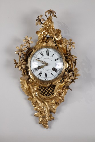 Cartel d'applique d'époque Louis XV - Horlogerie Style Louis XV
