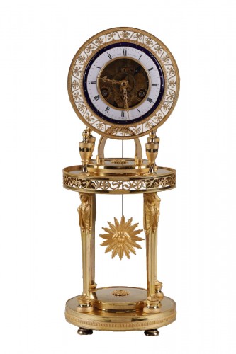 Skeleton Clock Signed Vincent in Paris