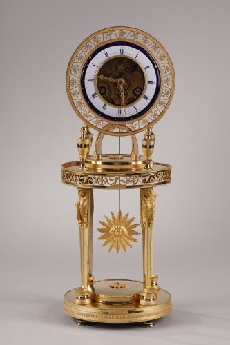 Horology  - Skeleton Clock Signed Vincent in Paris