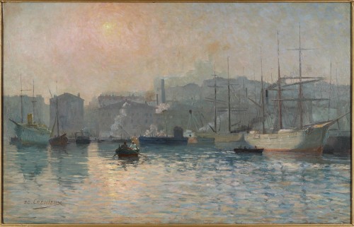 Edouard CREMIEUX (1856-1944) – Le port de Marseille - Tableaux et dessins Style 