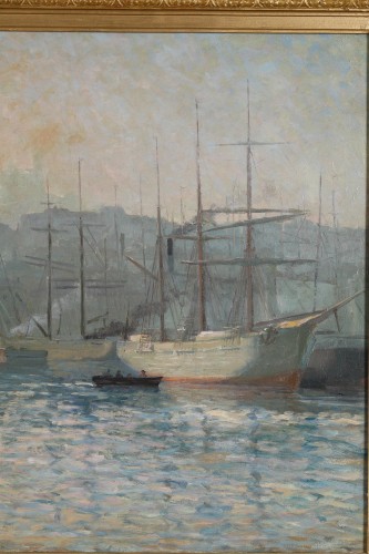 Tableaux et dessins Tableaux XIXe siècle - Edouard CREMIEUX (1856-1944) – Le port de Marseille