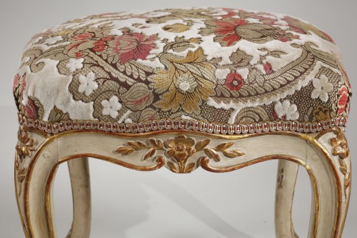 18th century - Lacquered And Gilded Wood Stool