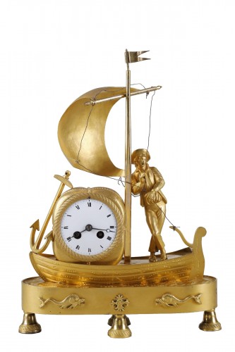 Rousseau and Voltaire thermometer clock, Paris circa 1778 - Ref.96685