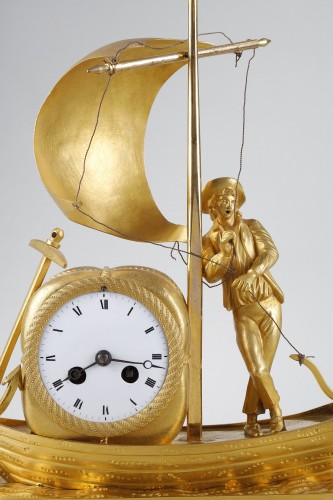 Clock with sailor - Horology Style Restauration - Charles X