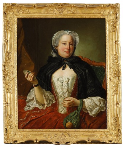 Portrait d’une femme tenant un fil -  Carle van Loo (1705 - 1765)