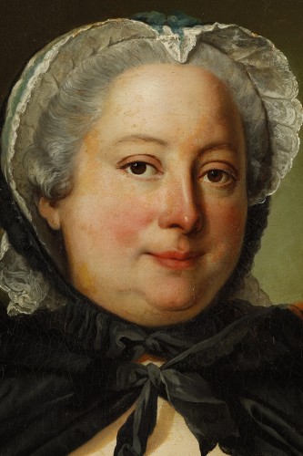 18th century - Carle van Loo (1705 - 1765) - Portrait Of A Woman Holding A Thread