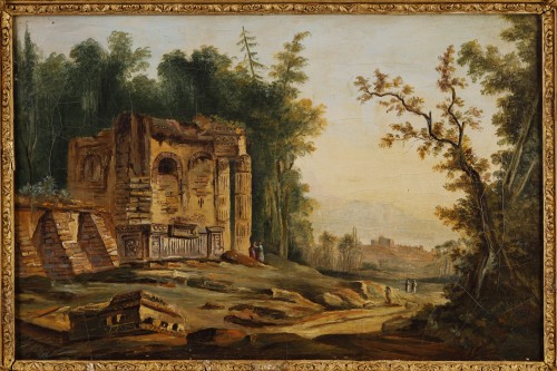 Pair of landscapes, late 18th century follower of Patel the Young - Paintings & Drawings Style Louis XVI