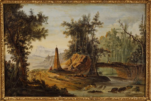 Antiquités - Pair of landscapes, late 18th century follower of Patel the Young