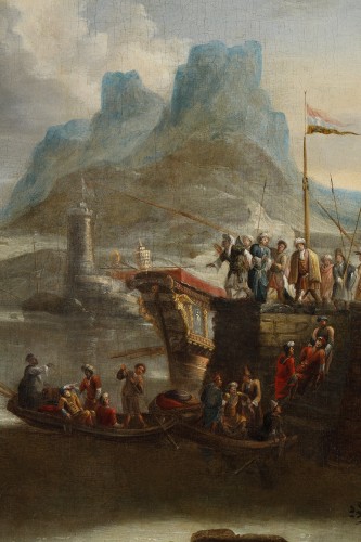 Tableaux et dessins Tableaux XVIIe siècle - Bonaventura PEETERS (1614-1652) attribué à - Vue d'un débarcadère en Orient