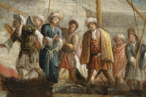 XVIIe siècle - Bonaventura PEETERS (1614-1652) attribué à - Vue d'un débarcadère