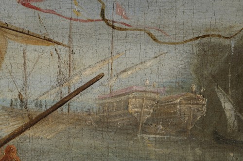  - Bonaventura PEETERS (1614-1652) attribué à - Vue d'un débarcadère en Orient